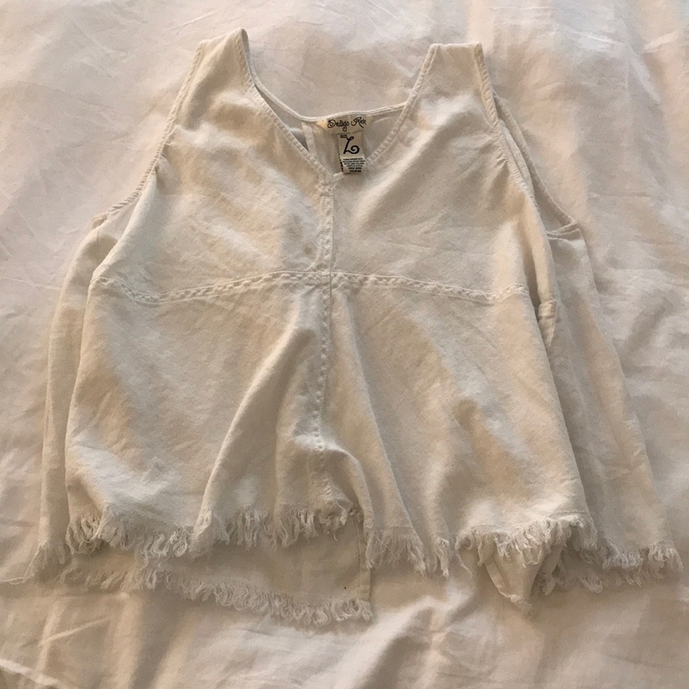 White denim tank with tulip back!